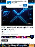 Holding At Least 10,000 XRP? Pundit Reveals What This Means For You | Bitcoinist.com