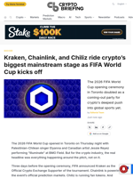 Kraken, Chainlink, and Chiliz ride crypto's biggest mainstream stage as FIFA World Cup kicks off