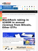 BlackRock raking in $260M in annual revenue from Bitcoin, Ether ETFs - The Crypto News Wire