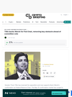 Tillis backs Warsh for Fed Chair, removing key obstacle ahead of committee vote