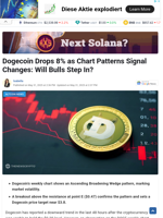 Dogecoin Drops 8% as Chart Patterns Signal Changes: Will Bulls Step In?