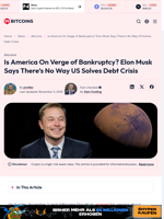 Is America On Verge of Bankruptcy? Elon Musk Says No Way Out