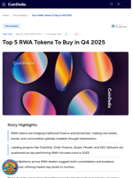 Top 5 RWA Tokens To Buy in Q4 2025