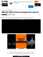 Bitcoin (BTC) Price Analysis for July 16