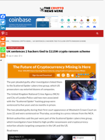 UK sentences 2 hackers tied to $115M crypto ransom scheme - The Crypto News Wire
