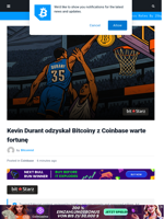 Kevin Durant odzyskał Bitcoiny z Coinbase warte fortunę
