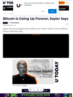 Bitcoin Is Going Up Forever, Saylor Says