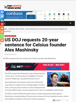 US DOJ requests 20-year sentence for Celsius founder Alex Mashinsky - The Crypto News Wire