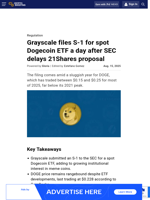 Grayscale files S-1 for spot Dogecoin ETF a day after SEC delays 21Shares proposal