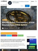 Bitcoin Builds Foundation: $100K Bounce Eyes $80K Retest | Live Bitcoin News