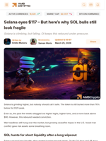 Solana eyes $117 - But here's why SOL bulls still look fragile - AMBCrypto