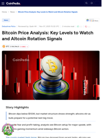 Bitcoin Price Analysis: Key Levels to Watch and Altcoin Rotation Signals