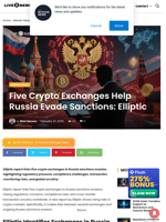 Five Crypto Exchanges Help Russia Evade Sanctions: Elliptic | Live Bitcoin News