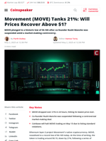 Movement (MOVE) Tanks 21%: Will Prices Recover Above $1? | Coinspeaker