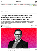 George Santos Bet on Whether He'd Show Up to the State of the Union—Kalshi Just Banned Him for Life - Decrypt
