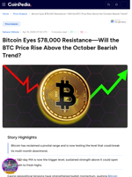 Bitcoin Eyes $78,000 Resistance—Will the BTC Price Rise Above the October Bearish Trend?