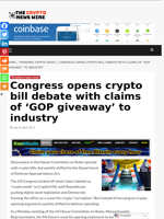Congress opens crypto bill debate with claims of ‘GOP giveaway’ to industry - The Crypto News Wire