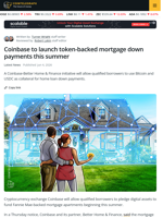 Coinbase to Launch Token-backed Mortgage Payments this Summer