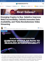 Emerging Cryptos to Buy: Qubetics Improves Web3 Accessibility, Celestia Innovates Data Availability, and Theta Revolutionizes Video Streaming - TheNewsCrypto