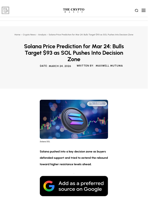 Solana Price Prediction for Mar 24: Bulls Target $93 as SOL Pushes Into Decision Zone
