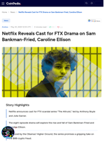 Netflix Reveals Cast for FTX Drama on Sam Bankman-Fried, Caroline Ellison