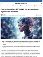 Casper Launches AI Toolkit for Autonomous Agents and Builders - TheNewsCrypto