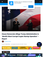 ‘New Age of Crypto Corruption’: Democrats Slam Trump Gov't