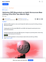 Optimism (OP) Hits Two-Month High Following Upbit Listing