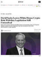 David Sacks Leaves White House Crypto Role With Key Legislation Still Unresolved - Decrypt