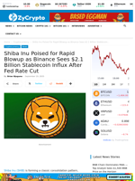 Shiba Inu Poised for Rapid Blowup as Binance Sees $2.1 Billion Stablecoin Influx After Fed Rate Cut ⋆ ZyCrypto