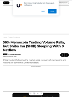 56% Memecoin Trading Volume Rally, but Shiba Inu (SHIB) Sleeping With 0 Netflow - U.Today