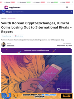 South Korean Crypto Exchanges ‘Losing Out to International Rivals’