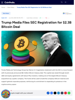 Trump Media Files SEC Registration for $2.3B Bitcoin Deal