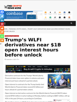 Trump’s WLFI derivatives near $1B open interest hours before unlock - The Crypto News Wire