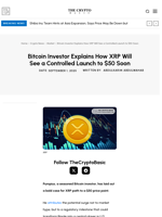 Bitcoin Investor Explains How XRP Will See a Controlled Launch to $50 Soon