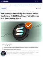 Are Investors Becoming Pessimistic About the Solana (SOL) Price Surge? What Keeps SOL Price Below $170?