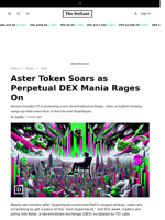 Aster Token Soars as Perpetual DEX Mania Rages On - 