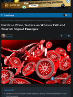 Cardano Price Teeters as Whales Exit and Bearish Signal Emerges
