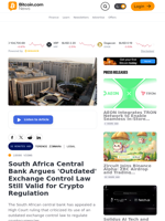 South Africa Central Bank Argues 'Outdated' Exchange Control Law Still Valid for Crypto Regulation – Legal Bitcoin News
