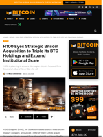 H100 Eyes Strategic Acquisition To Triple Bitcoin Holdings