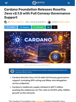 Cardano Releases Rosetta Java v2.1.0 with Conway Support