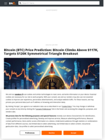 Bitcoin (BTC) Price Prediction: Bitcoin Climbs Above $117K, Targets $120K Symmetrical Triangle Breakout - Brave New Coin
