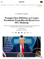 Trump's First 100 Days as Crypto President: From Bitcoin Reserve to SEC Shakeup - Decrypt