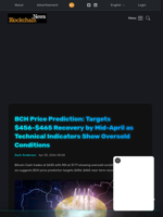BCH Price Prediction: Targets $456-$465 Recovery by Mid-April as Technical Indicators Show Oversold Conditions - Blockchain.News