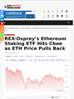 REX-Osprey’s Ethereum Staking ETF Hits Cboe as ETH Price Pulls Back - The Crypto News Wire
