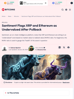 Santiment Flags XRP and Ethereum as Undervalued After Pullback