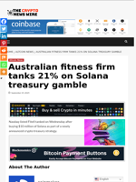 Australian fitness firm tanks 21% on Solana treasury gamble - The Crypto News Wire
