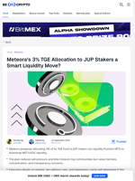 Meteora TGE Proposal: 3% Allocation to JUP Stakers via LP NFTs