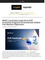 MEXC Launches Long-Term P2P Incentive Program to Accelerate Global Fiat Market Expansion