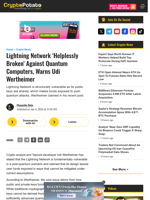 Lightning Network 'Helplessly Broken' Against Quantum Computers, Warns Udi Wertheimer